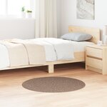 Tapis shaggy vidaXL avec dos en latex Marron ø90 cm