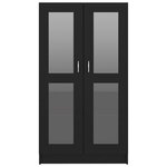 vidaXL Armoire à vitrine Noir 82 5x30 5x150 cm Bois d'ingénierie