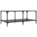 vidaXL Table basse avec dessus en verre noir 98 5x50x40 cm acier