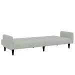 vidaXL Canapé-lit à 2 places avec repose-pied gris clair velours
