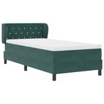 Lit avec sommier et matelas vidaXL Vert foncé 90x190 cm en velours
