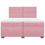 vidaXL Sommier à lattes de lit avec matelas Rose 200x200 cm Velours