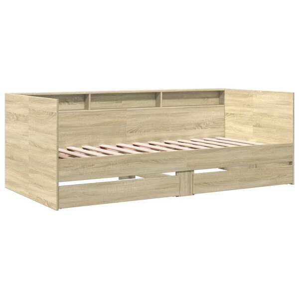 vidaXL Lit de jour et tiroirs chêne sonoma 90x200cm bois d'ingénierie