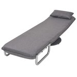 vidaXL Fauteuil pivotant et canapé-lit gris foncé tissu