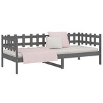 vidaXL Lit de jour sans matelas gris 90x190 cm bois de pin massif