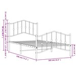 vidaXL Cadre de lit métal sans matelas avec pied de lit noir 100x190cm