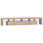 vidaXL Meuble TV avec lumières LED Chêne sonoma 230x36 5x40 cm