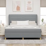 Lit à ressorts vidaXL avec matelas gris clair 180x200 cm en tissu