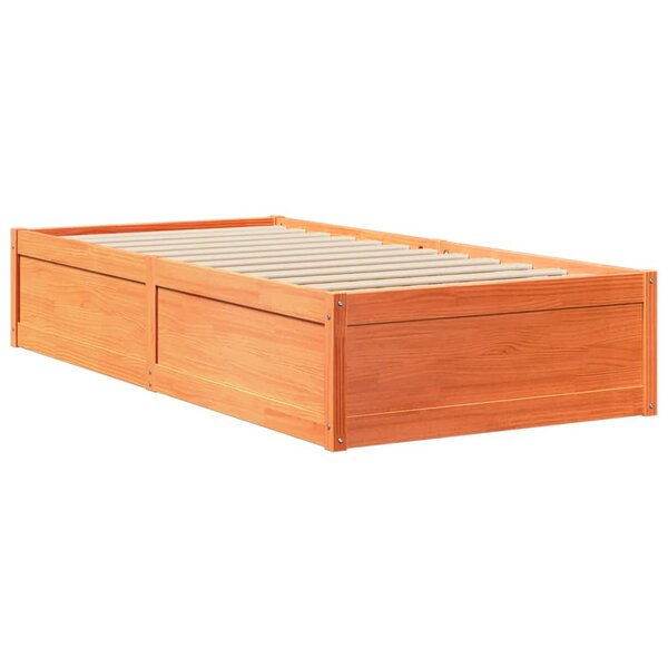 vidaXL Cadre de lit sans matelas cire marron 100x200cm bois pin massif