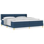 Lit à ressorts vidaXL avec matelas bleu 200x200 cm en tissu