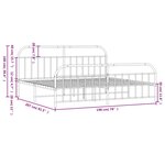 vidaXL Cadre de lit métal sans matelas avec pied de lit noir 193x203cm
