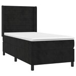 vidaXL Sommier à lattes de lit matelas et LED Noir 80x200cm Velours