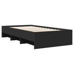 vidaXL Cadre de lit noir 100x200 cm bois d'ingénierie