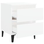 vidaXL Tables de chevet 2 Pièces blanc 40x35x50 cm bois d'ingénierie