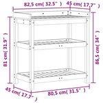vidaXL Table de rempotage et étagères 82 5x45x86 5cm bois pin imprégné