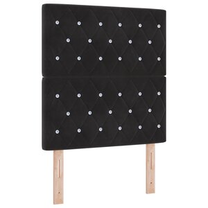 Tête de lit vidaXL noire capitonnée avec boutons en cristal 80 cm en velours
