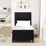 Lit à ressorts avec matelas et LED vidaXL Noir 90x190 cm Velours