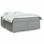 vidaXL Sommier à lattes de lit avec matelas Gris clair 180x200cm Tissu