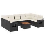 vidaXL Salon de jardin 10 Pièces avec coussins noir résine tressée