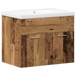 vidaXL Ensemble de meubles de salle de bain 3 pièces en bois ancien reconstitué
