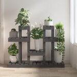 vidaXL Support à plantes Gris 104 5x25x77 5 cm Bois massif de pin