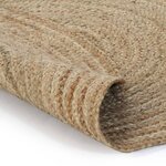 vidaXL Tapis Jute tressé 120 cm rond