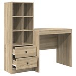 Bureau vidaXL avec rangement en chêne Sonoma en bois d'ingénierie