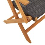 vidaXL Chaises de jardin pliantes lot de 4 noir poly rotin bois massif