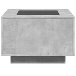 vidaXL Table basse avec LED gris béton 60x60x40 cm bois d'ingénierie