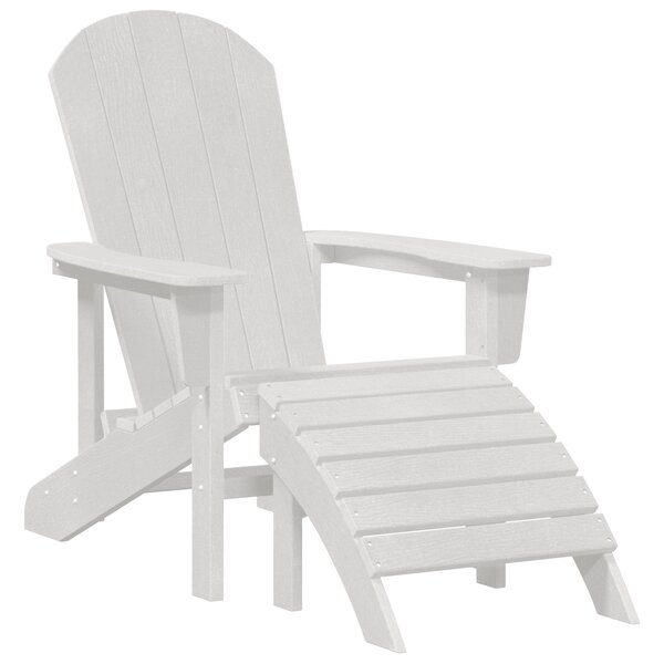 vidaXL Chaise Adirondack blanche avec repose-pieds