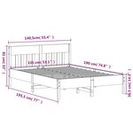 vidaXL Cadre de lit sans matelas 135x190 cm bois de pin massif