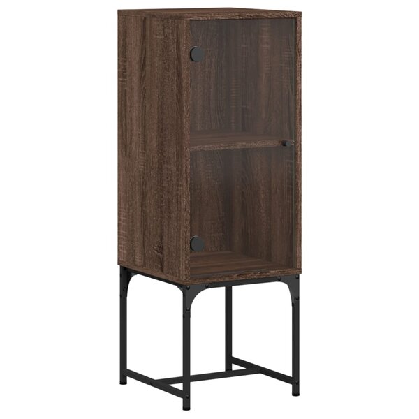 vidaXL Armoire latérale avec porte en verre chêne marron 35x37x100 cm
