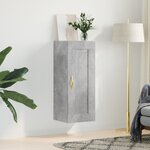vidaXL Armoire murale gris béton 34 5x34x90 cm bois d'ingénierie