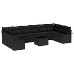 vidaXL Ensemble de Canapés de Jardin de 11 Pièces avec Coussins Beige en Rotin