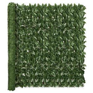 vidaXL Écran de balcon avec feuilles vert foncé 300x150 cm