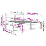 vidaXL Cadre de lit sans matelas cire marron 140x190cm bois pin massif