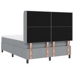 Lit Box Spring vidaXL avec matelas et lumière LED gris clair 140x200 cm en tissu