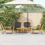 vidaXL Ensemble de chaises de jardin avec table - 5 pièces  bois d'acacia noir