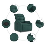 vidaXL Fauteuil inclinable Vert foncé Tissu