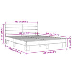 vidaXL Cadre de lit sans matelas chêne marron 160x200 cm