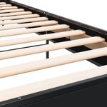 vidaXL Cadre de lit noir 75x190 cm bois d'ingénierie et métal