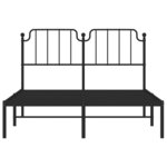 vidaXL Cadre de lit métal avec tête de lit noir 135x190 cm