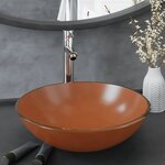 vidaXL Lavabo de bain avec robinet et drain à poussoir Verre trempé