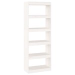 vidaXL Bibliothèque/Séparateur de pièce Blanc 60x30x167 5cm Pin massif