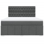 vidaXL Sommier à lattes de lit avec matelas Gris foncé 180x200cm Tissu