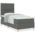 vidaXL Lit ressort gris foncé avec matelas 90x200 cm en tissu
