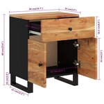vidaXL Table de chevet 50x33x60cm Bois d'acacia solide et d'ingénierie