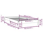vidaXL Lit empilable sans matelas blanc 90x190 cm bois de pin massif