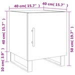 vidaXL Tables de chevet 2 Pièces chêne fumé 40x40x50 cm bois d'ingénierie