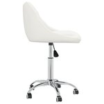Chaise fauteuil siège pivotante de bureau informatique étude similicuir blanc 02_0024085